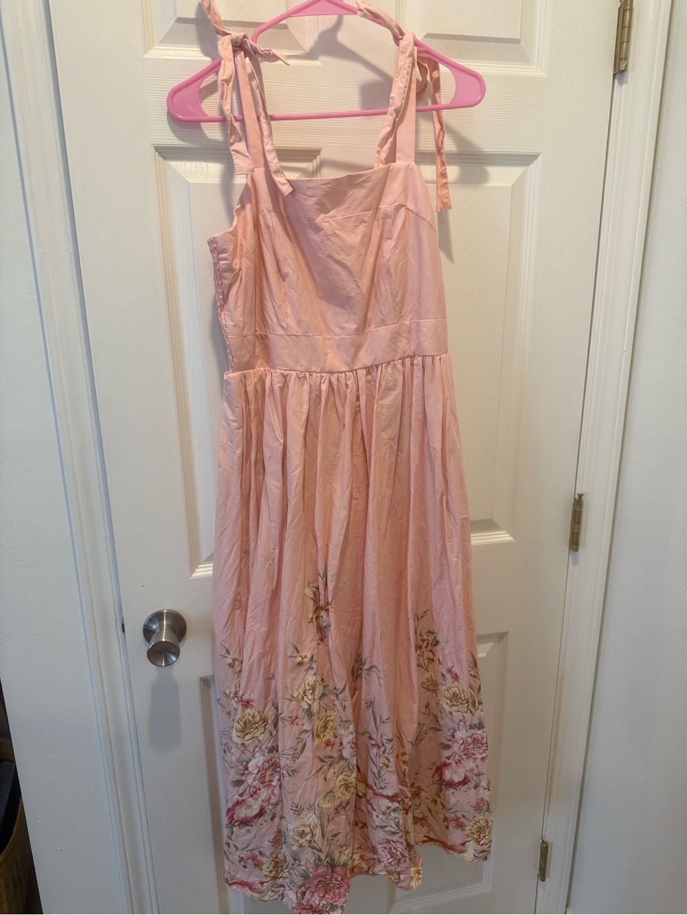 Joie Blush Pink Floral Tie-Shoulder Maxi Dress